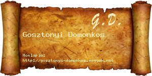 Gosztonyi Domonkos névjegykártya